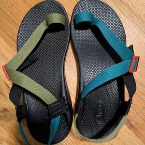 Chaco Teal and Olive Strappy Sandals